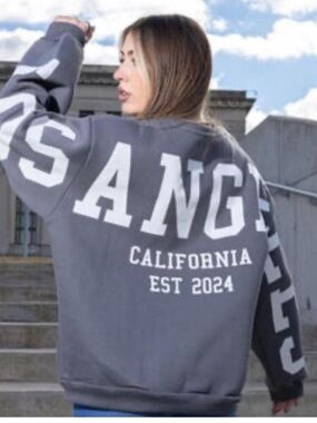 Piral grey‎ oversized Los Angeles pullover sweatshirt small